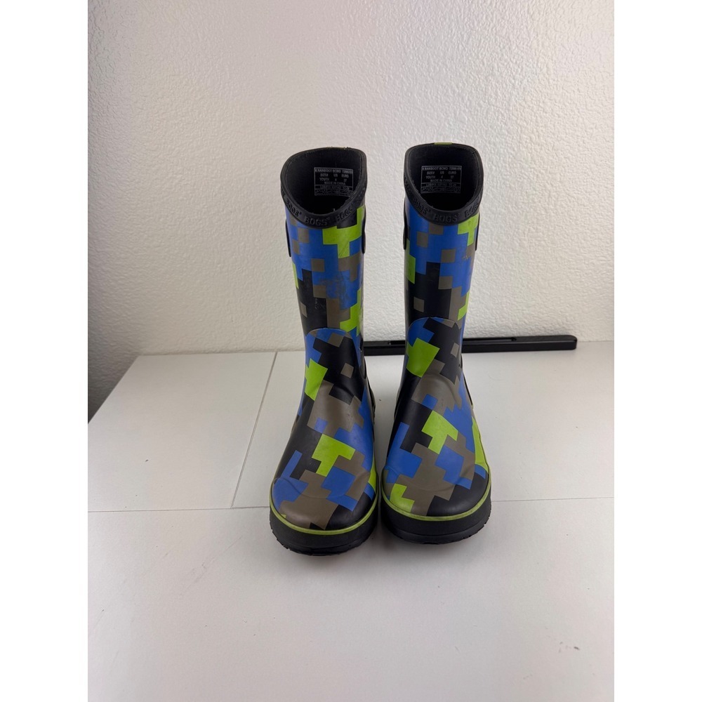 Bogs Youth Waterproof Rain Boots Size 4 EU 37 Camo Pixel Digital Pattern